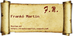 Frankó Martin névjegykártya