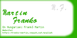 martin franko business card