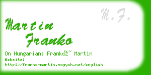 martin franko business card